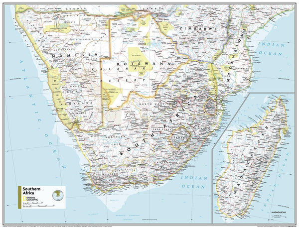 Southern Africa Atlas of the World, 11th Edition, National Geographic Wall Map