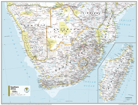 Southern Africa Atlas of the World, 11th Edition, National Geographic Wall Map