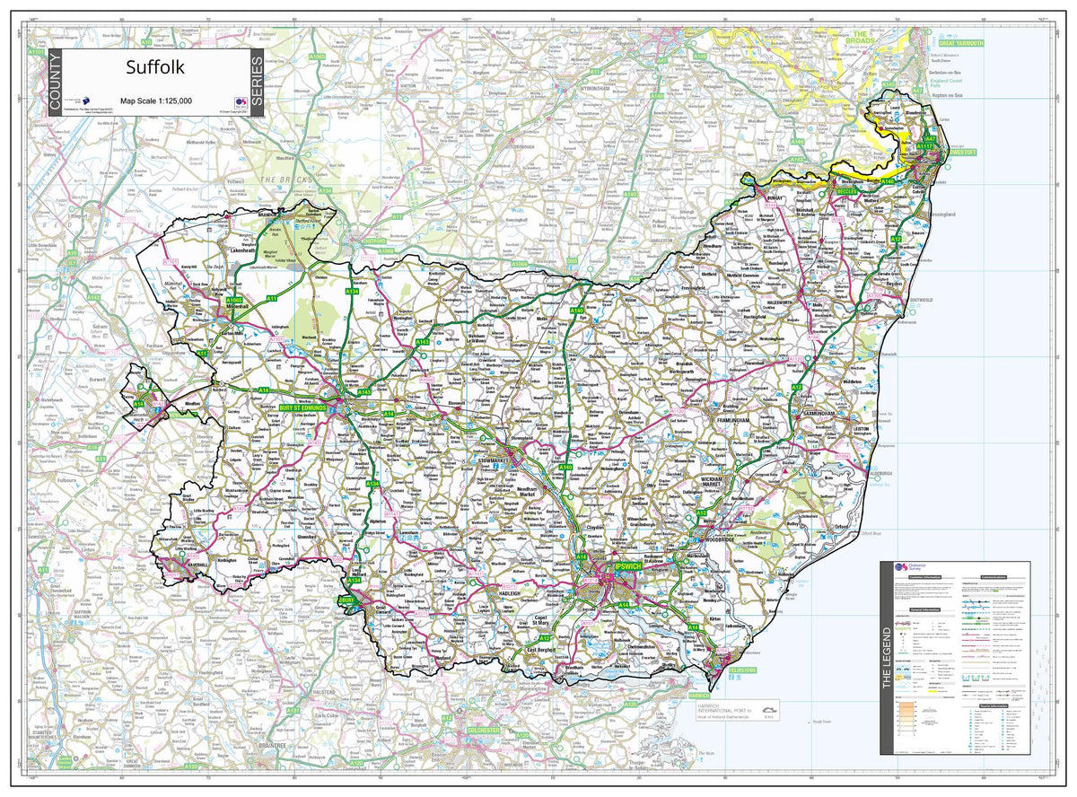 County Map of Suffolk | Mapworld