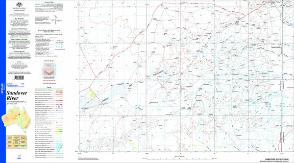 Sandover River SF53-08 Topographic Map 1:250k