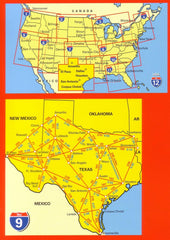 Texas USA Hallwag Map