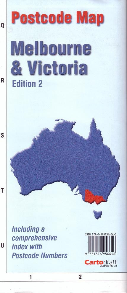 Melbourne & Victoria Folded Postcode Map | Mapworld