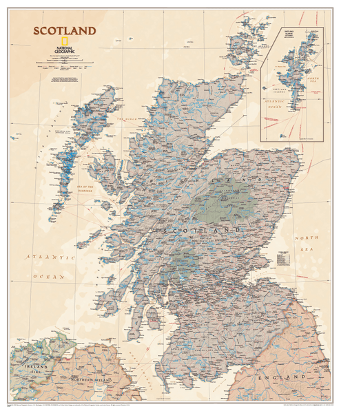 Scotland Executive NGS 9104x 762mm Wall Map