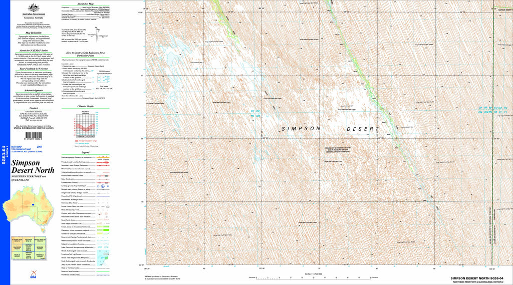 Simpson Desert North SG53-04 Topographic Map | Mapworld