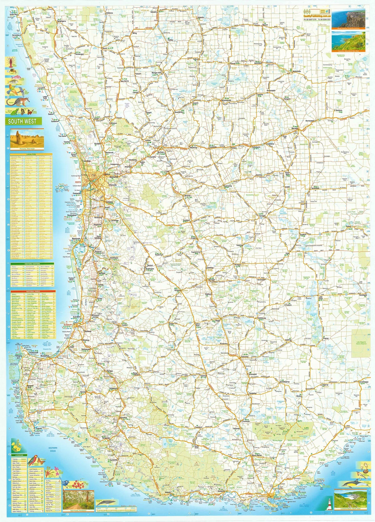 South West Western Australia Laminated – QPA | Mapworld