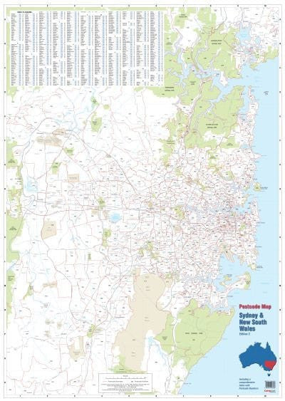 Sydney & NSW Postcode Wall Map - Buy Postcode Map of Sydney | Mapworld