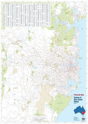 Sydney & NSW Postcode Wall Map - Buy Postcode Map of Sydney | Mapworld