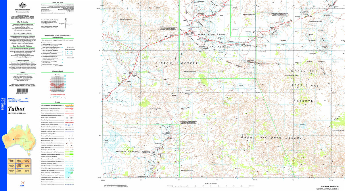 Talbot SG52-09 Topographic Map 1:250k | Mapworld