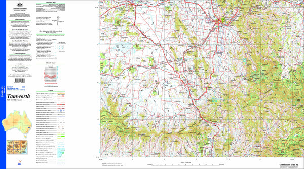 Tamworth SH56-13 Topographic Map 1:250k