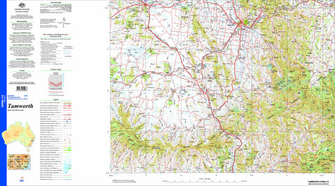 Tamworth SH56-13 Topographic Map 1:250k