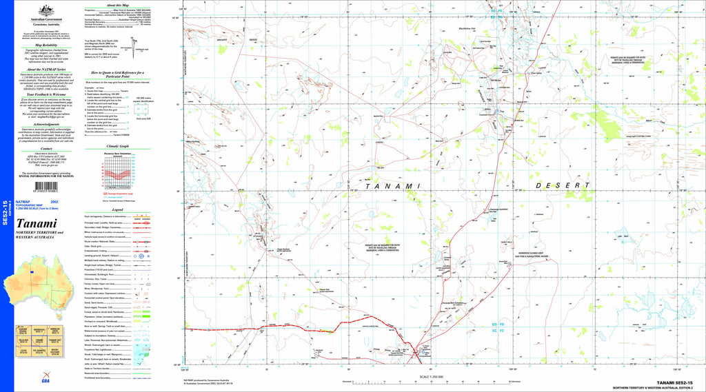 Tanami SE52-15 Topographic Map 1:250k | Mapworld