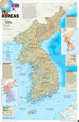 The Two Koreas published 2003 Wall Map by National Geographic