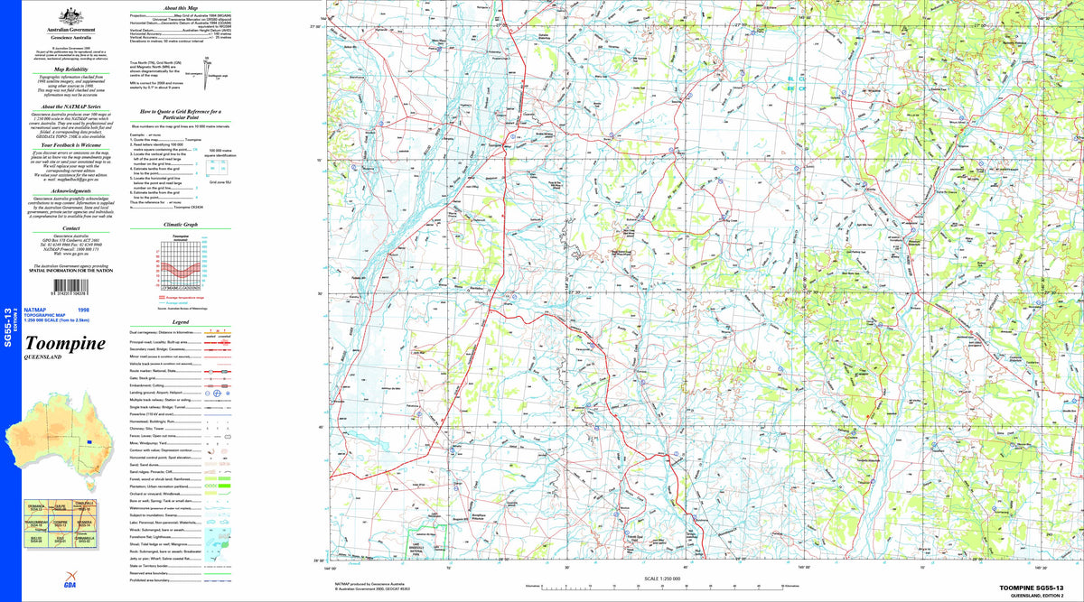 Toompine SG55-13 Topographic Map 1:250k | Mapworld
