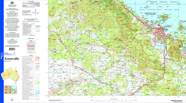 Townsville SE55-14 Topographic Map 1:250k