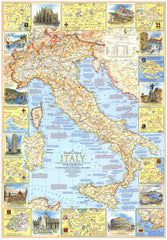 Traveler's Map of Italy - Published 1970 by National Geographic