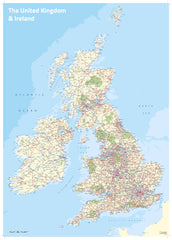 UK & Ireland  Flat Tint by Oxford Cartographers 594 x 841mm Map