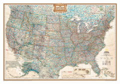United States of America Executive Antique Style 1106 x 773mm National Geographic Wall Map