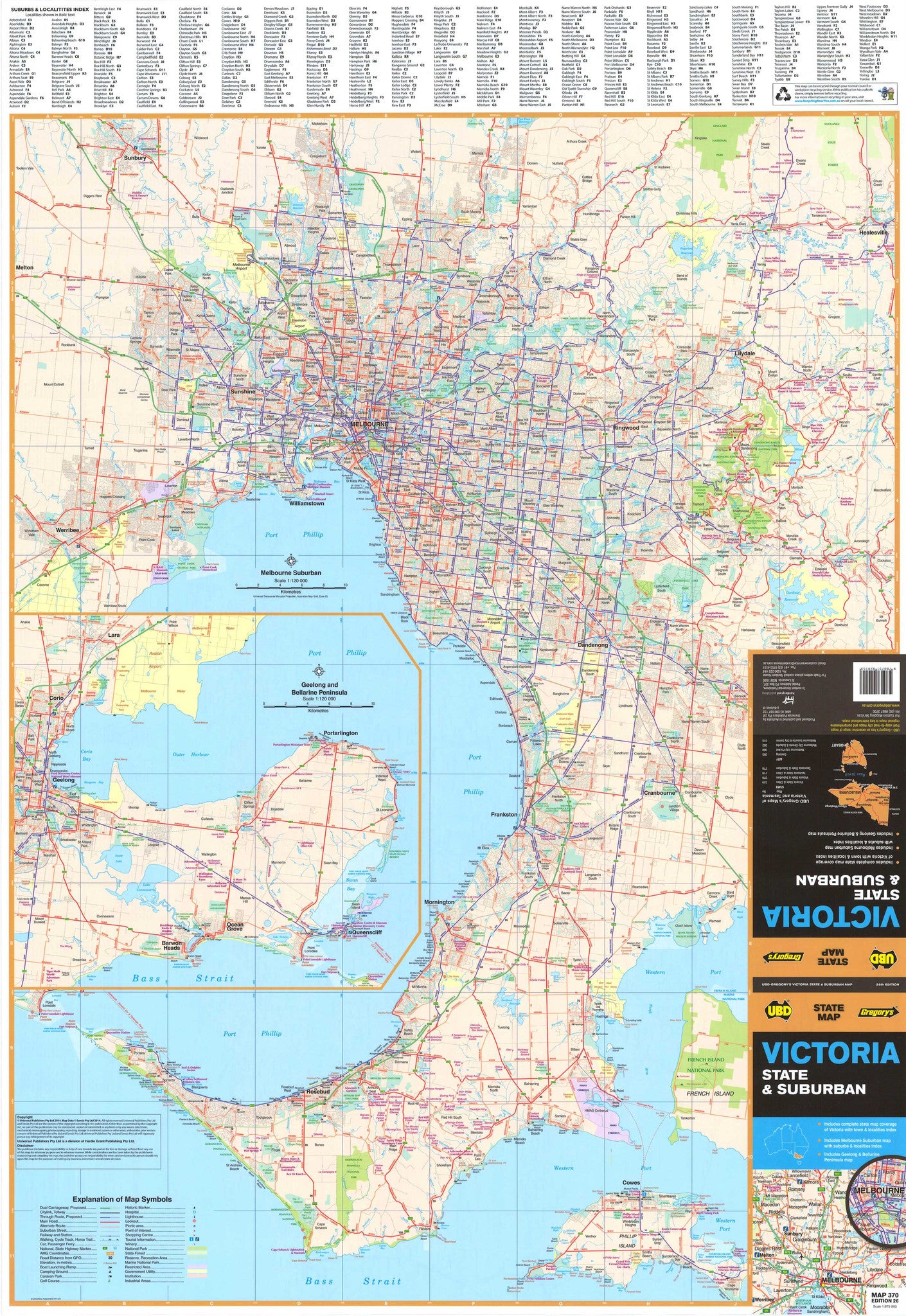 Victoria State & Suburban Map 370 – UBD | Mapworld