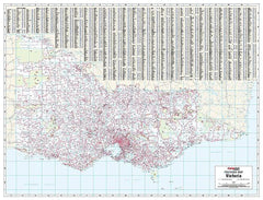 Victoria & Melbourne Postcode Laminated Wall Map 1036 x 788mm