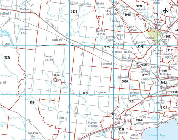 Victoria & Melbourne Postcode Map, Buy Postcode Map of Victoria - Mapworld