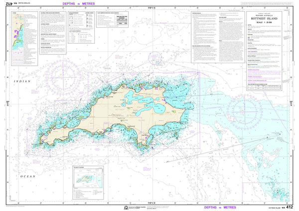 412- Rottnest Island Chart, Buy Chart of Rottnest - Mapworld