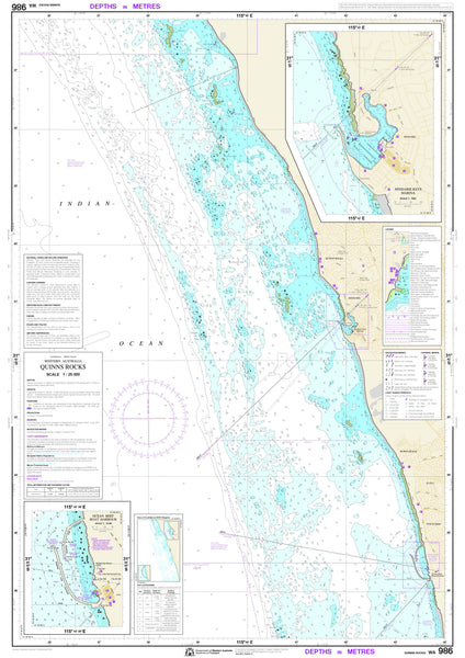 Quinns Rocks Map 986 - Quinns Rocks Chart, Buy Chart of Quinns Rocks - Mapworld