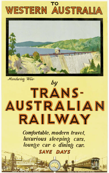 TRAVEL POSTER - WA Railway Vintage Poster