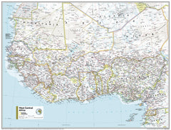 West Central Africa Atlas of the World, 11th Edition, National Geographic Wall Map