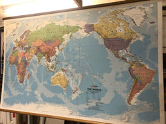 World Hema Political (Pacific) Classic 1550 x 970mm Supermap Laminated with Hang Rails