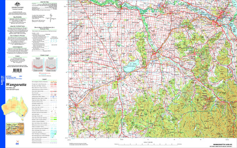 Wangaratta SJ55-02 Topographic Map 1:250k