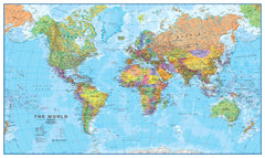 World 1:20 million 2000 x 1200mm Wall Map with FREE Map Dots