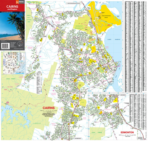 Cairns and Region Hema 730 x 700mm Laminated Wall Map