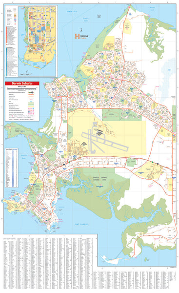 Darwin Hema 500 x 810mm Laminated Wall Map