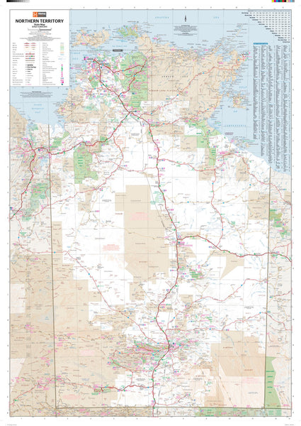 Northern Territory Hema 700 x 1000mm Laminated Wall Map with Hang Rails