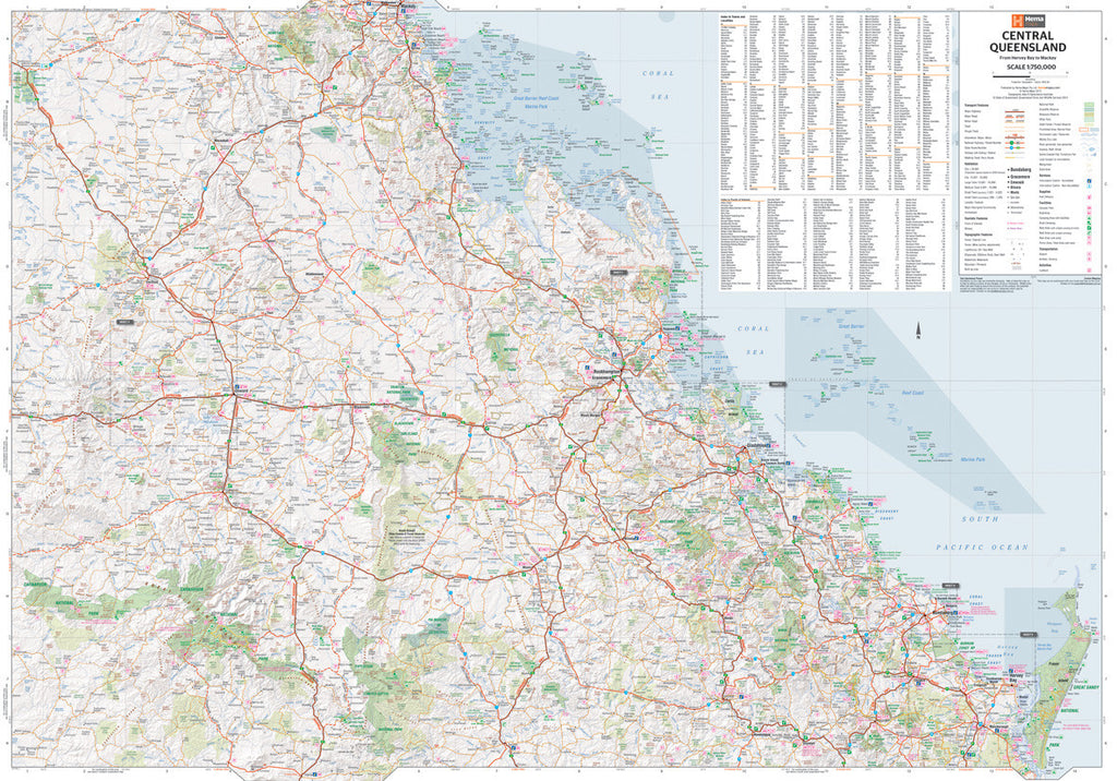Central Queensland Laminated Wall Map – Hema | Mapworld