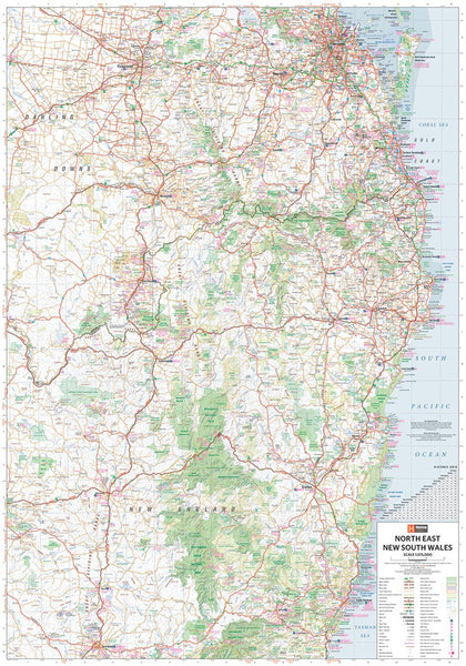 North East New South Wales Hema 700 x 1000mm Laminated Wall Map