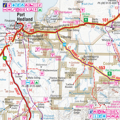 Pilbara Hema 1400 x 1307mm Supermap Laminated Wall Map with Hang Rails