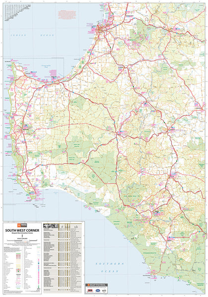 South West Corner Hema 700 x 1000 Laminated Wall Map