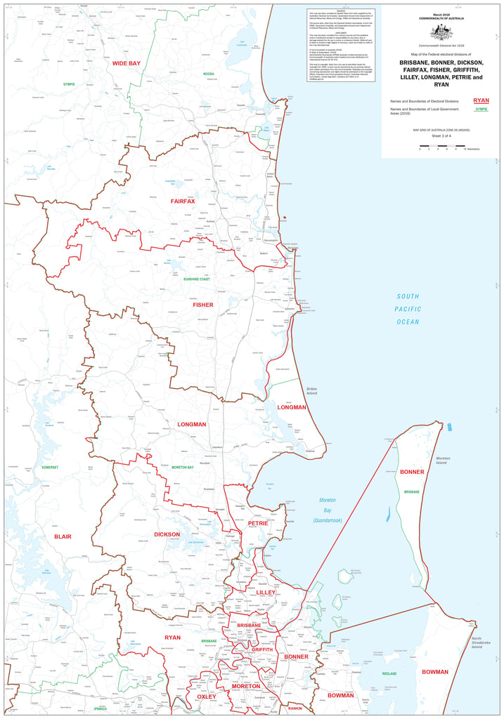 Queensland Electoral Divisions and Local Government Areas Map ...