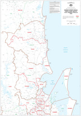 Queensland Electoral Divisions and Local Government Areas Map - Brisbane North & Area