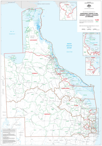 Queensland Federal Electoral Divisions and Local Government Areas Map - Townsville & Area