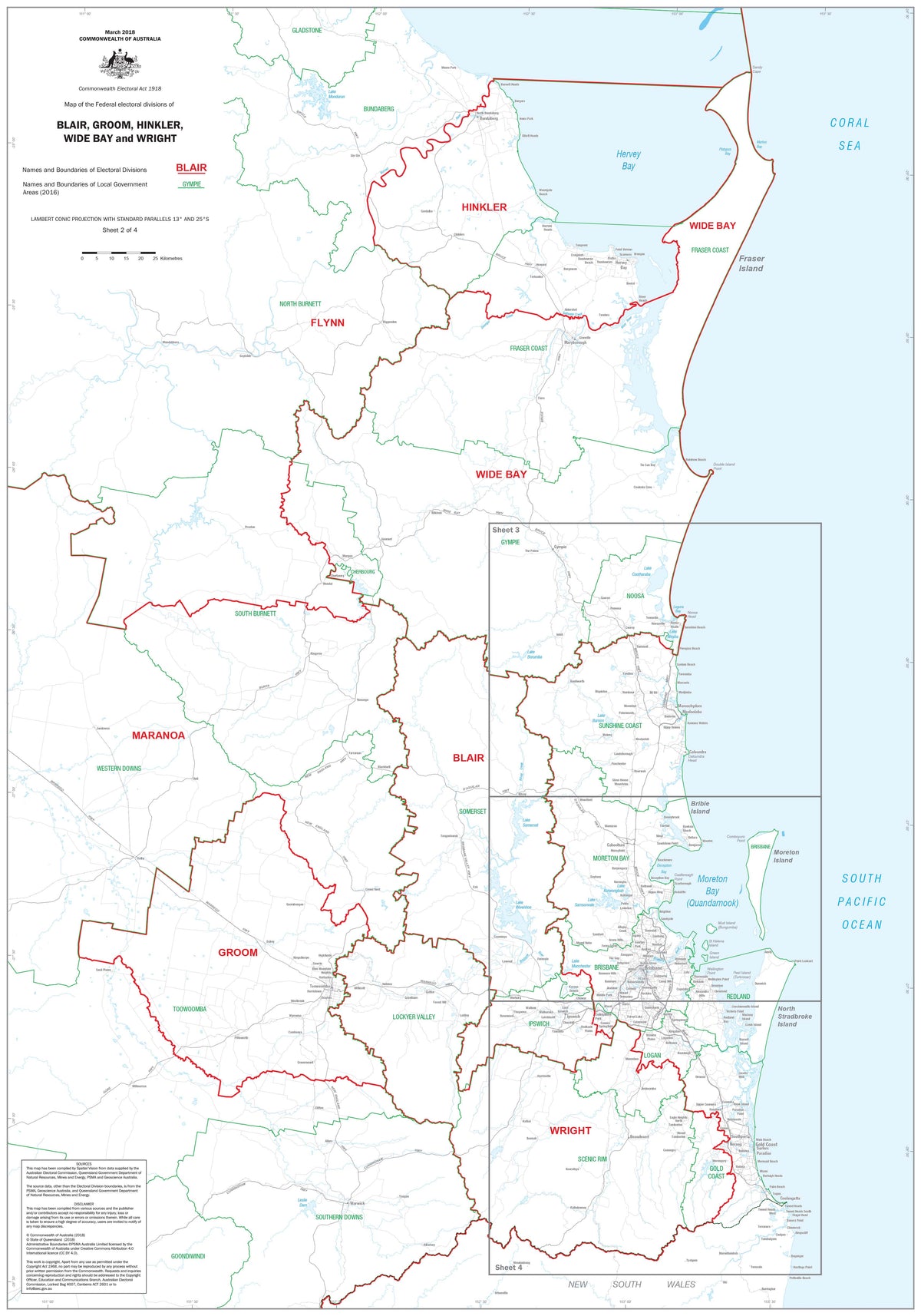 Queensland Federal Electoral Divisions and | Mapworld
