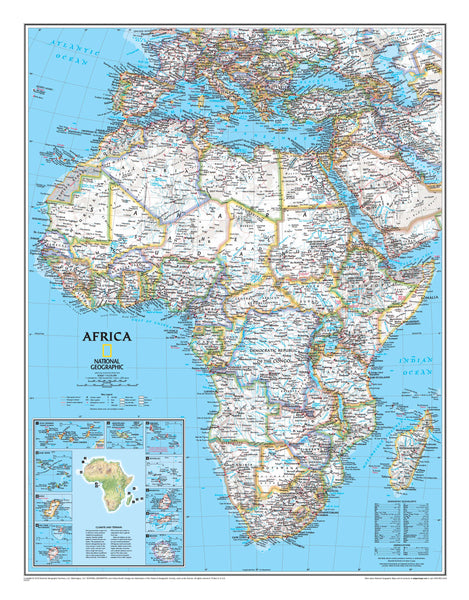 Africa National Geographic 610 x 780mm Wall Map