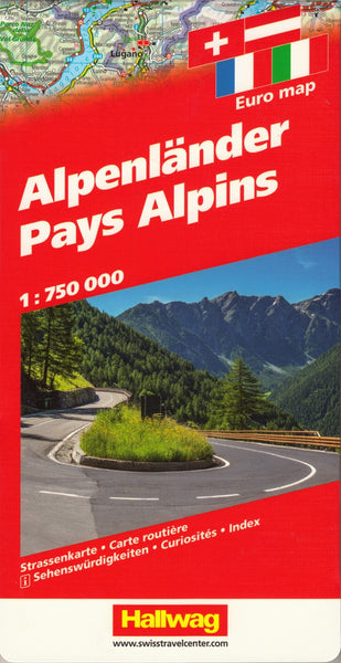 Alpine Countries Hallwag, Buy Map of Alpine Countries - Mapworld