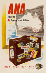 TRAVEL POSTER - ANA 47 Towns Vintage Poster