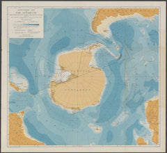 Bathymetric Wall Map of the Antarctic (Southern Atlantic, Indian, and Pacific Oceans) 1929