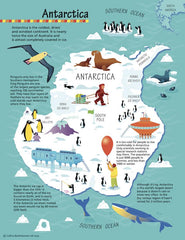 Children's Antarctica Wall Map by Collins 570 x 738mm