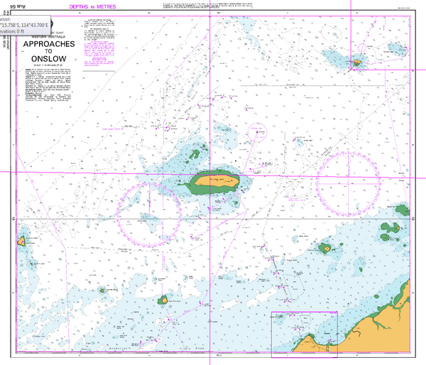 AUS 64 - Approaches to Onslow Nautical Chart