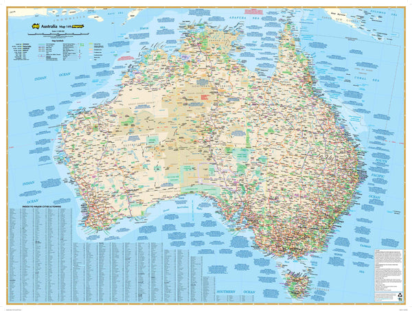 Australia 149 Gregory's Mega 2000 x 1380mm Laminated Wall Map