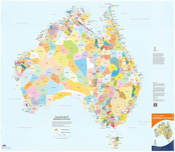 Indigenous Australia 1200 x 850mm Paper Wall Map AO Size